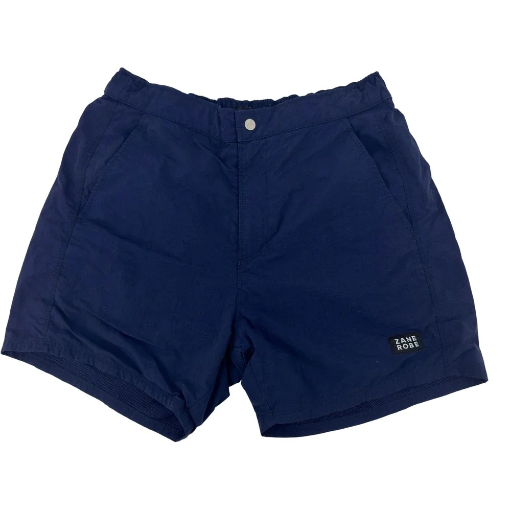 Zanerobe Shorts‎ Mens 32 Navy Blue Nylon Mesh Lined Board Trunks ZNRB-03-CRF